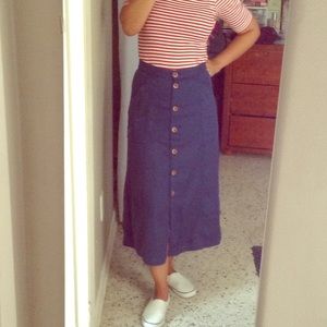 Anthropologie button down midi skirt